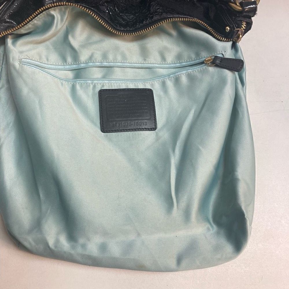 COACH Women’s Kristen Hobo Bag‎ Black Patent Leather 18013 12X13 - Picture 11 of 11